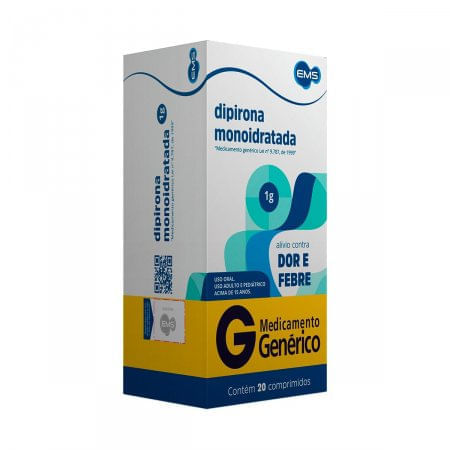Encontraproduto.com.br - DIPIRONA SODICA 1G COM 20 COMPRIMIDOS EMS