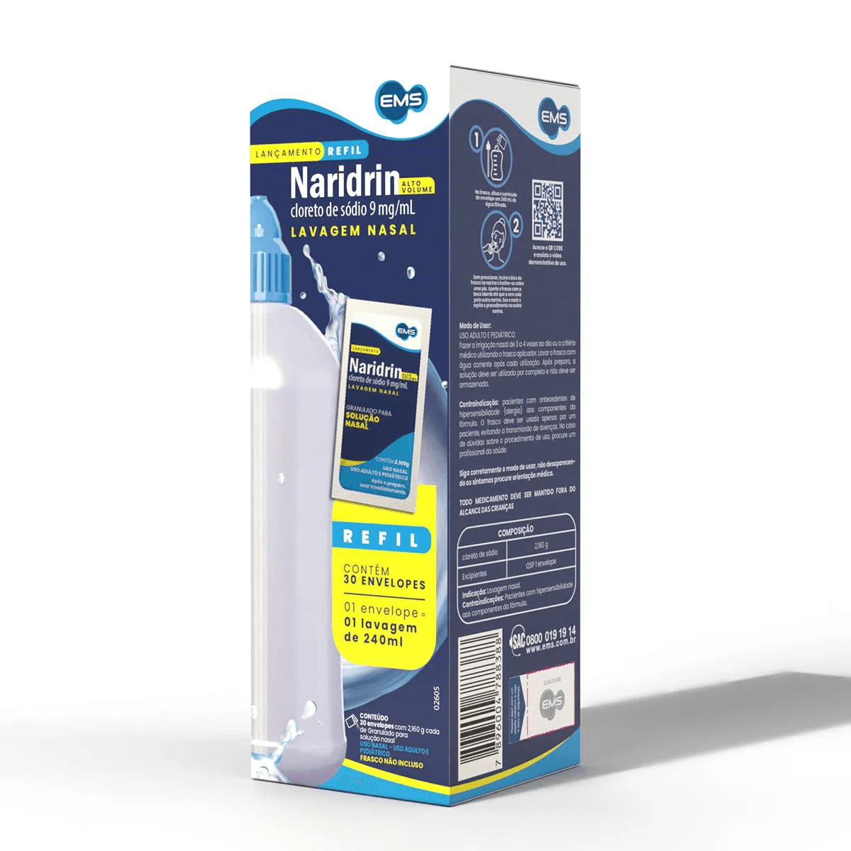 Encontraproduto.com.br - Naridrin Alto Refil Com 30 Envelopes 2,160g Ems